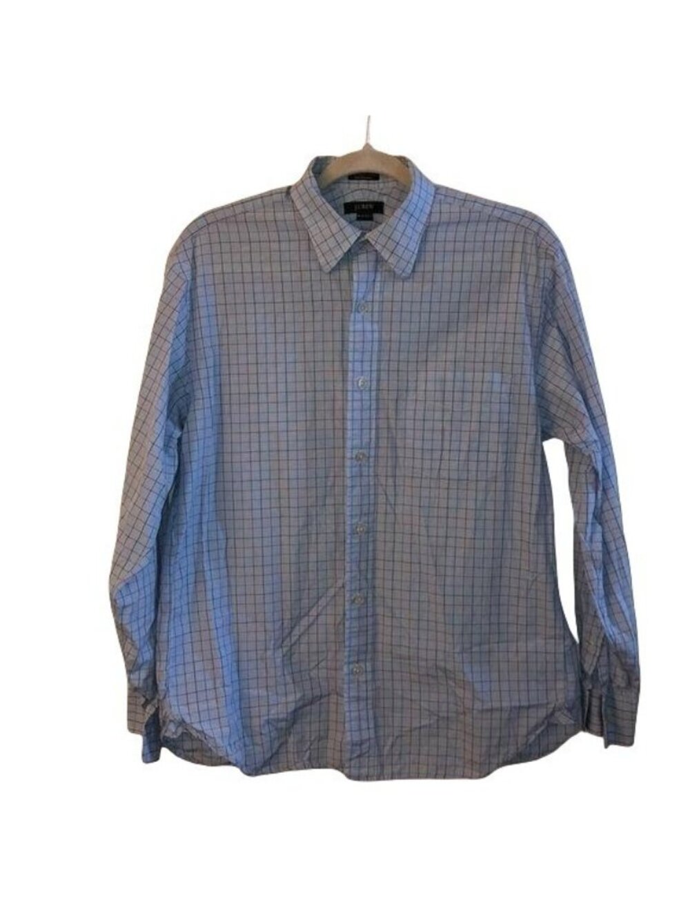 J. Crew Mens Medium Plaid Button-Up Shirt 100% Cotton